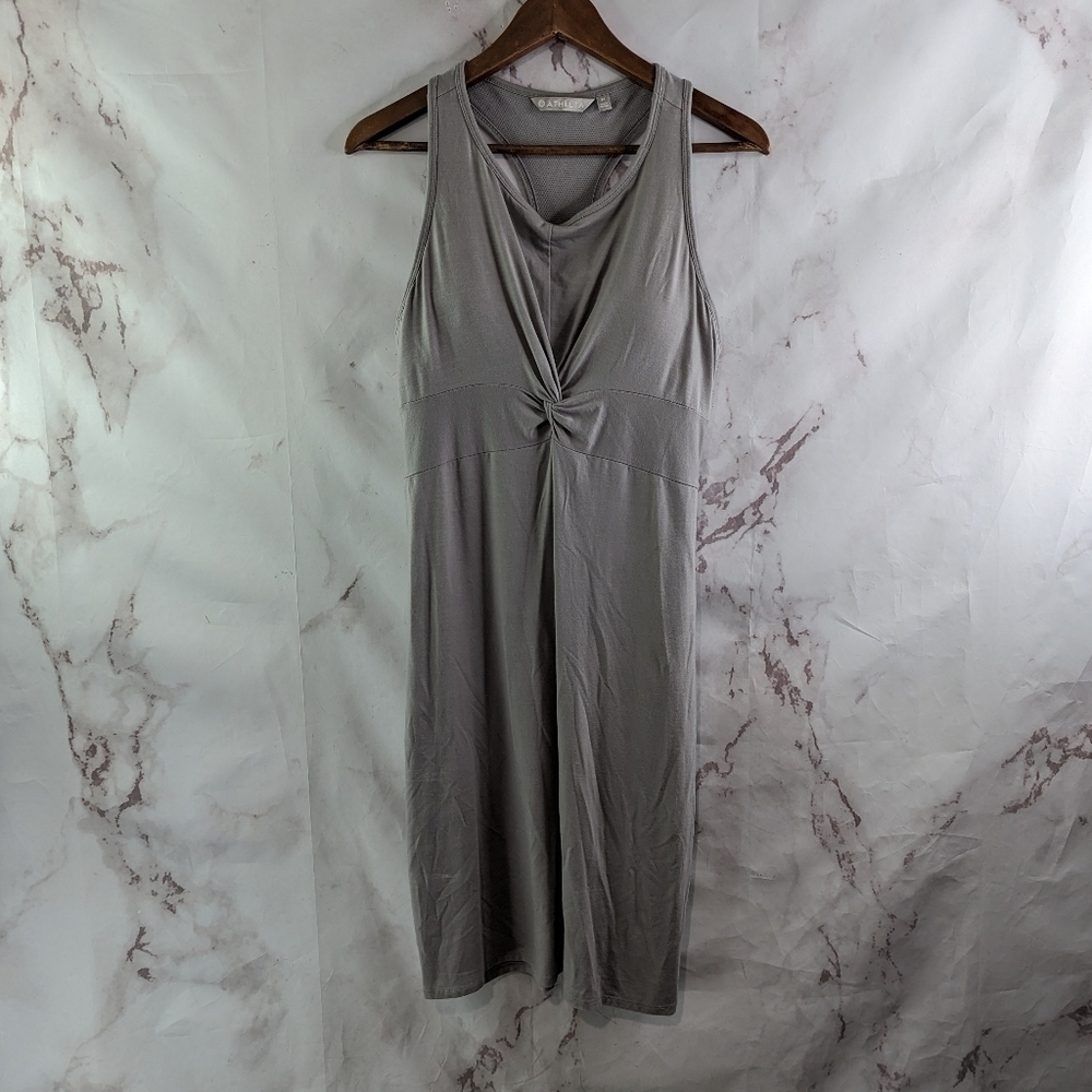 Athleta Dress Womens Medium Gray Tank Built In Padded Bra Mini Short Modal